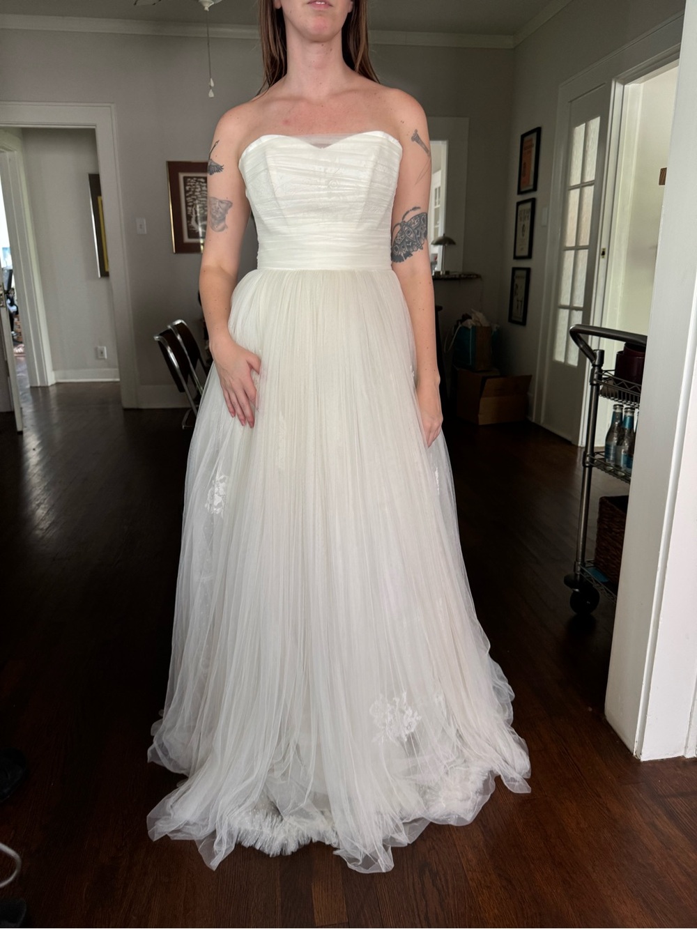 Anna Kara Strapless Pleated Wedding Dress White Like New